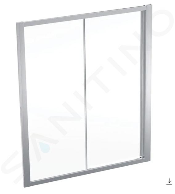 Geberit GEO - Porte de douche 160x190 cm, argent/verre transparent 560.183.00.2