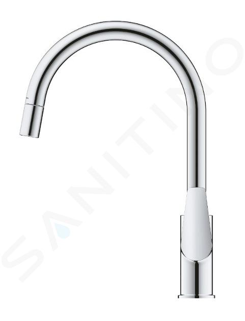 Grohe Start Edge - Grifo de lavabo con caño giratorio y desagüe, cromo  24201001