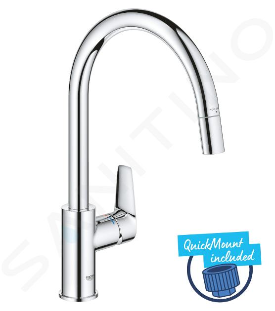 Grohe Start Edge - Keukenkraan met uittrekbare vuistdouche, chroom 30551000