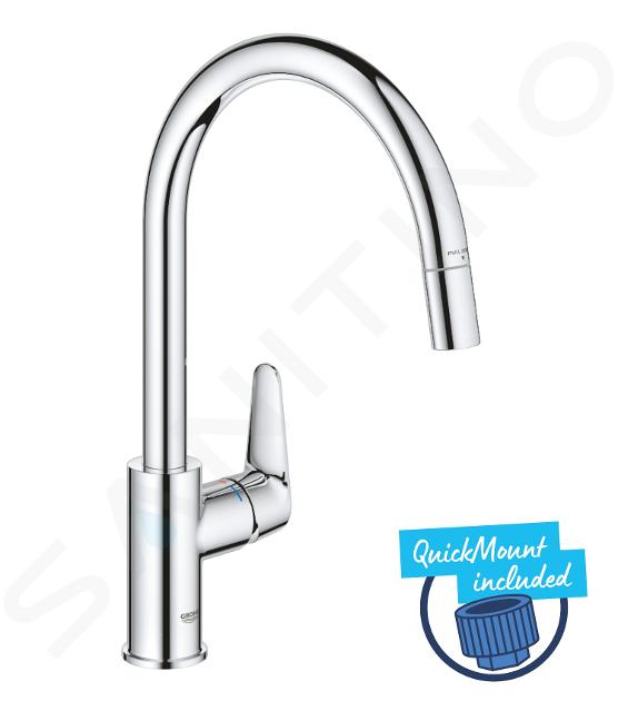 Grohe Start Curve - Grifo de fregadero con caño extraíble, cromo 30562000