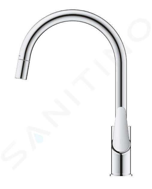 GROHE Start Curve 305620000 - Rubinetto da cucina con beccuccio alto  rimovibile, forma C, girevole a 360°, installazione QuickFix, limitatore di  flusso ecologico, cromato : : Fai da te