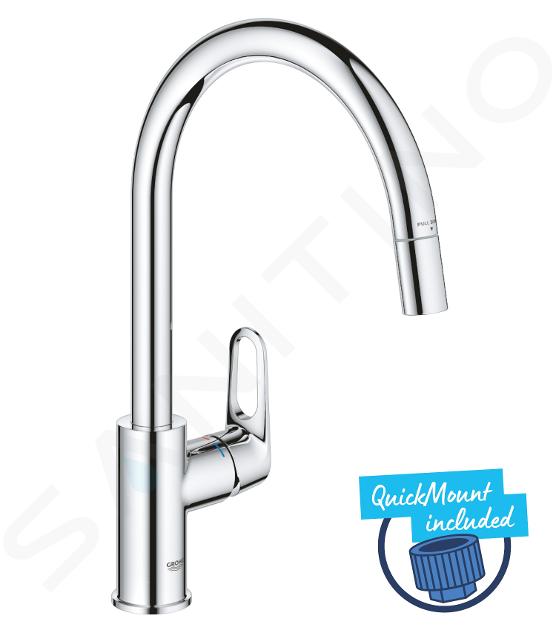 Grohe Start Flow - Bateria zlewozmywakowa z wyciąganą wylewką, chrom 30569000