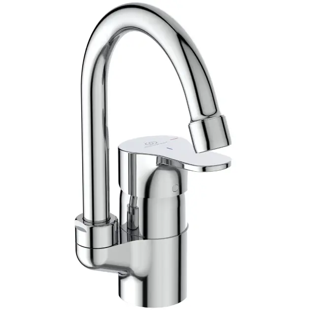 Levně Ideal Standard Cerabase - Umyvadlová baterie s výpustí Click-Clack, Blue Start, chrom BC837AA