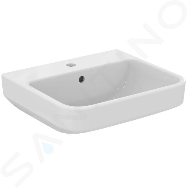 Ideal Standard i.Life B - Lavabo 5x4 cm, con troppopieno e foro per miscelatore, bianco T460901