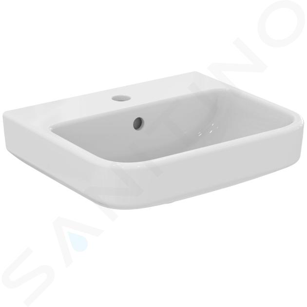 Ideal Standard i.Life B - Lavabo 5x4 cm, con troppopieno e foro per miscelatore, bianco T461001