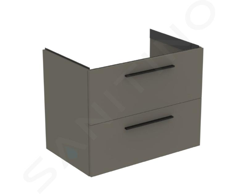 Ideal Standard i.Life B - Mueble lavabo 80x63x51 cm, 2 cajones, cuarzo gris mate T5272NG