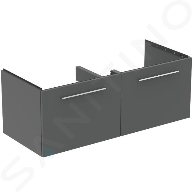 Ideal Standard i.Life B - Mueble de lavabo, 120x44x51 cm, 2 cajones, cuarzo gris mate T5277NG