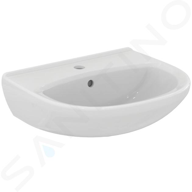 Ideal Standard Alpha - Lavabo 50x43 cm, con rebosadero, orificio para grifo, blanco W331201