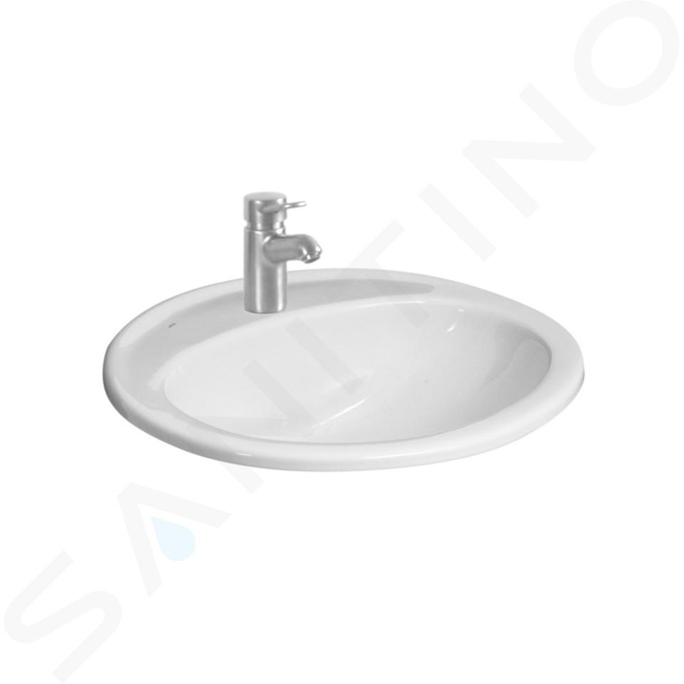 Jika Ibon - Lavabo empotrable 52x41 cm, con rebosadero, con orificio para grifo, blanco H8130100001041