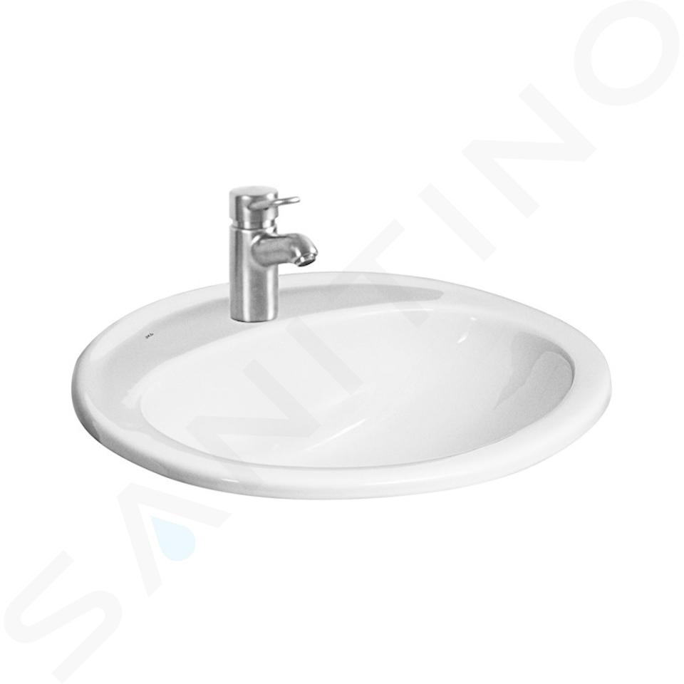 Jika Ibon - Lavabo da incasso, 560x475mm, con troppopieno, con foro per rubinetto, bianco H8130110001041