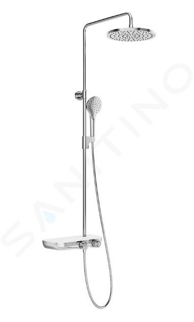 Ravak Termo - Set de douche avec thermostat, diamètre 25 cm, 3 jet, chrome/blanc X070161