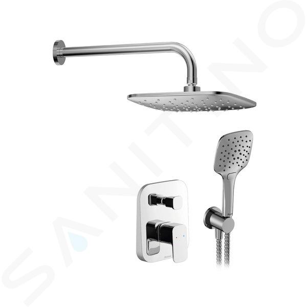 Ravak 10° - Set de douche avec mitigeur encastré, corps d’encastrement, 3 jets, chrome X07S012