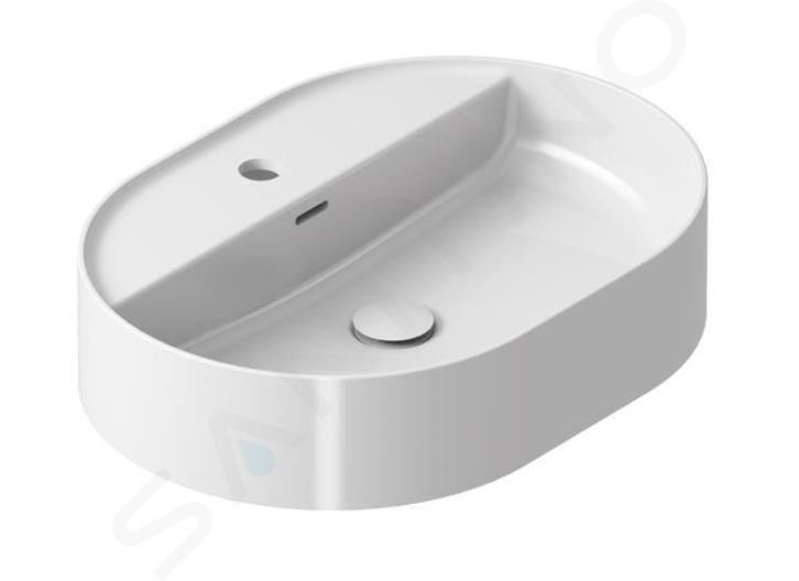 Ravak Ceramic - Vasque à poser sur plan, 6x4 cm, avec trop-plein, un trou pour robinetterie, blanc XJX01155003