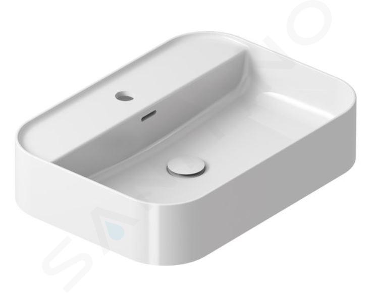 Ravak Ceramic - Vasque à poser sur plan, 6x4 cm, avec trop-plein, un trou pour robinetterie, blanc XJX01155005
