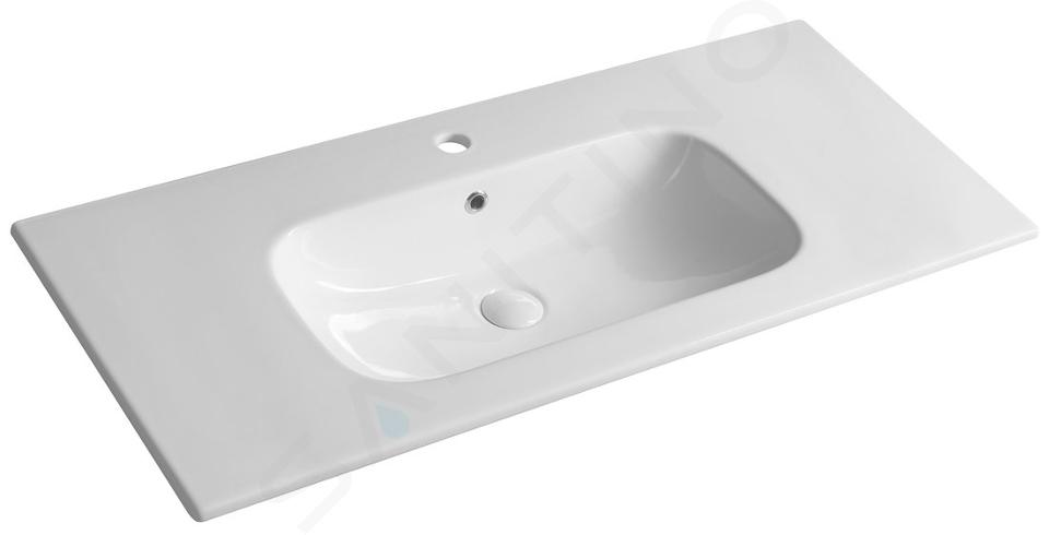 Sapho Sanovit Piedra - Lavabo pour meuble 101x47 cm, avec trop-plein, trou pour robinet, blanc 43101