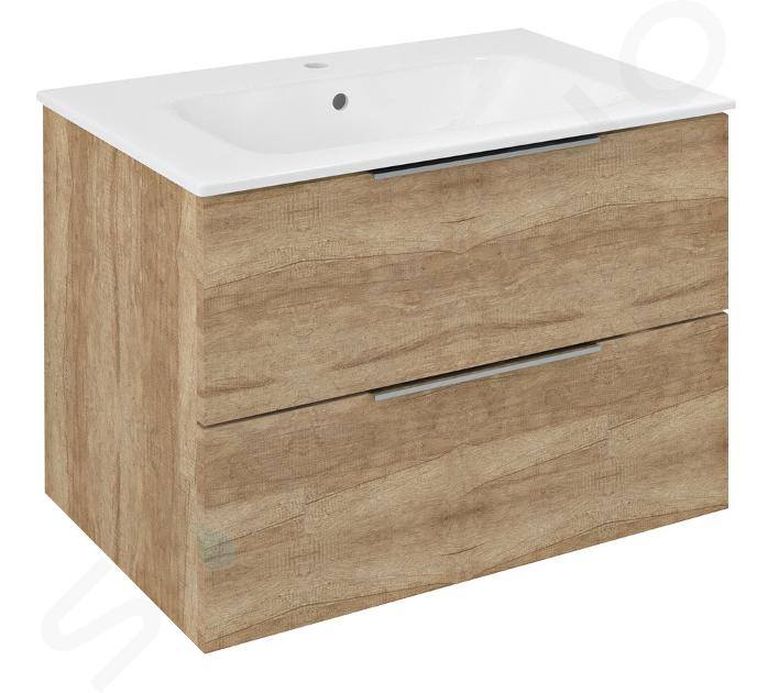 Sapho Cirasa - Mobile lavabo, 70x52x46 cm, 2 cassetti, rovere Alabama CR701-2222