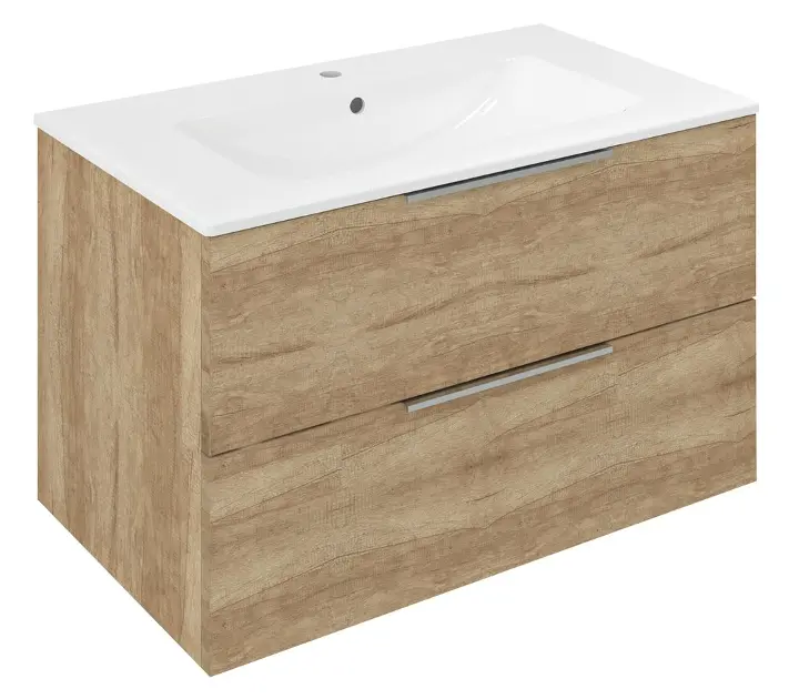 Sapho Cirasa - Mueble para lavabo 80x52x46 cm, 2 cajones, roble Alabama CR801-2222