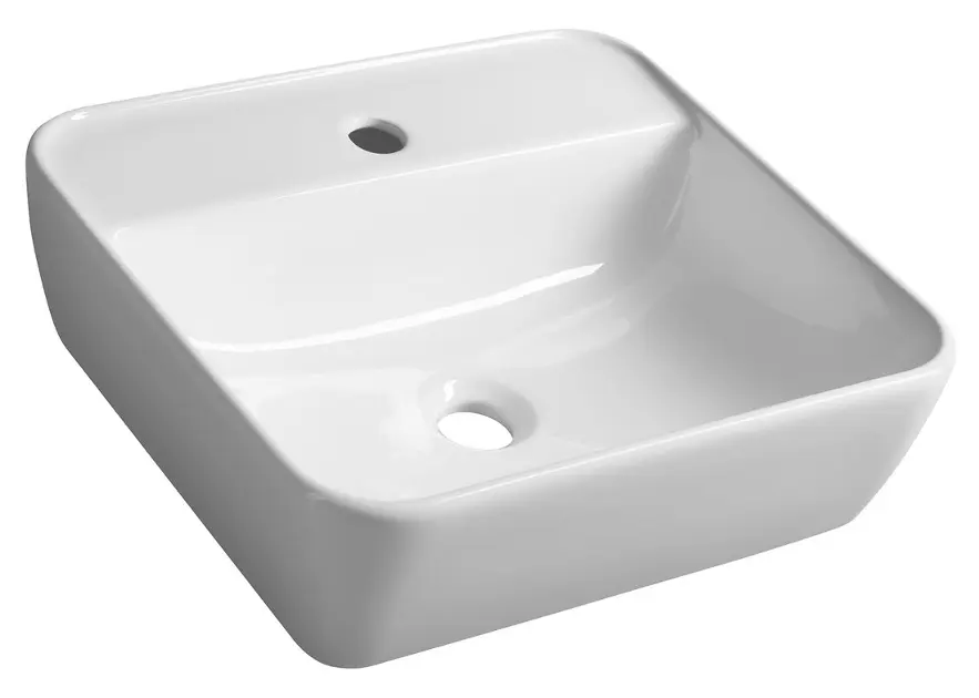 Sapho Tuje - Umyvadlo na desku, 46x42 cm, bez přepadu, otvor pro baterii, bílá TU0217