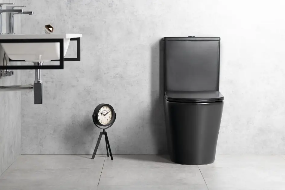 Sapho Paco - Vas WC monobloc, evacuare vario, Rimless, negru