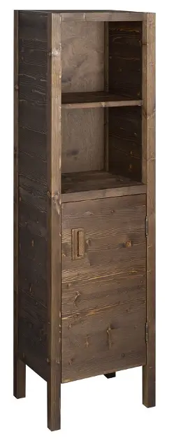 Sapho Brand - Armoire haute 40x140x30 cm, 1 porte, charnières à droite, épicéa teinté BA043S