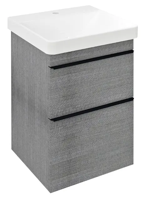 Sapho Sitia - Ormarić za sudoper 70x46x44 cm, 2 ladice, srebrni hrast SI050-1111