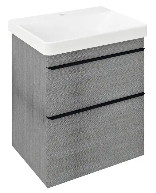 Sapho Sitia - Ormarić za sudoper 70x56x44 cm, 2 ladice, srebrni hrast SI060-1111