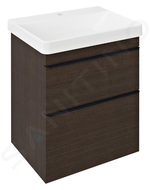 Sapho Sitia - Mueble lavabo 70x56x44 cm, 2 cajones, pino rústico SI060-1616