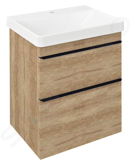 Sapho Sitia - Mueble de lavabo 70x56x44 cm, 2 cajones, roble alabama SI060-2222