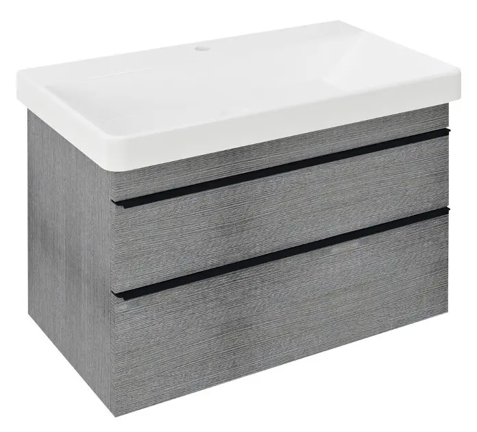 Sapho Sitia - Ormarić za sudoper 76x50x44 cm, 2 ladice, srebrni hrast SI080-1111