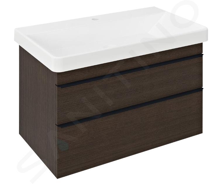 Sapho Sitia - Meuble lavabo 76x50x44 cm, 2 tiroirs, pin rustique SI080-1616