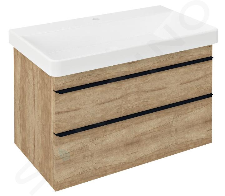 Sapho Sitia - Mobile lavabo 76x50x44 cm, 2 cassetti, rovere alabama SI080-2222