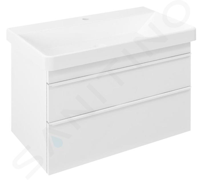 Sapho Sitia - Mueble lavabo 76x50x44 cm, 2 cajones, blanco mate SI080-3131