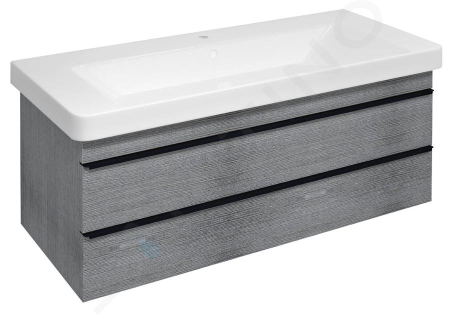 Sapho Sitia - Mueble para lavabo 101x50x44 cm, 2 cajones, roble plateado SI105-1111