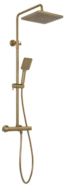 Sapho Dakar - Set doccia con termostato, 30x30 cm, 3 getti, oro SZ139GB