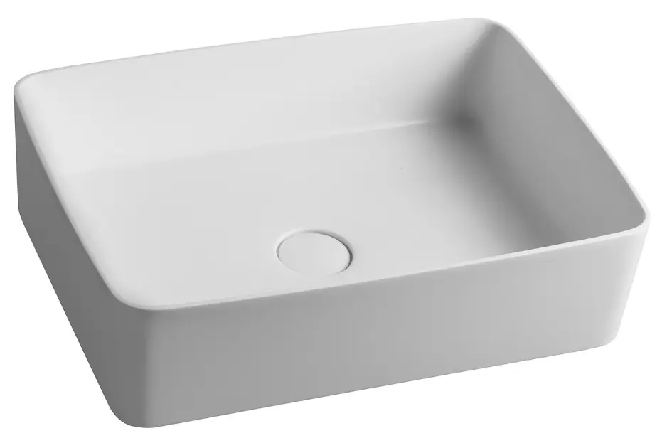 Sapho Thin - Lavoar cu montare pentru blat, 50x36 cm, fără preaplin, alb mat WN321