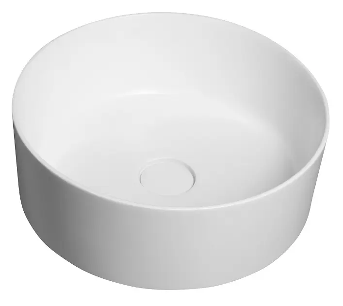 Sapho Thin - Lavoar cu montare pe blat, diametru 38 cm, fără preaplin, alb mat WN548