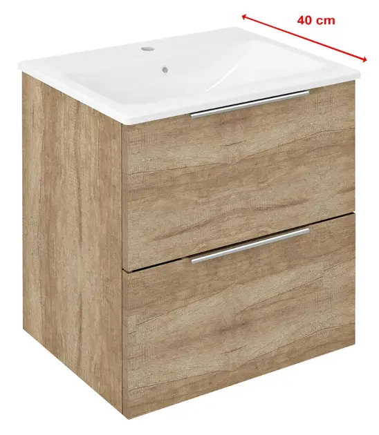 Levně Sapho Cirasa - Umyvadlová skříňka 48x54x39 cm, 2x zásuvka, dub alabama CR492-2222