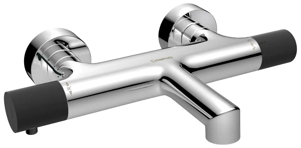 Levně Sapho Solaris - Vanová termostatická baterie, chrom/matná černá WD010CB