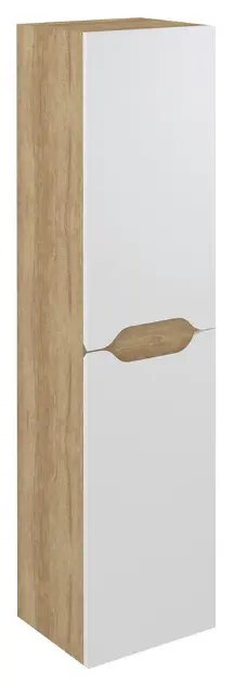 Sapho Wave - Ormar visok 35x140x30 cm, 2x vrata, P/L, bijela/Alabama hrast WA245-3022