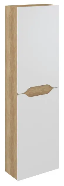Levně Sapho Wave - Skříňka vysoká 40x140x20 cm, 2x dvířka, P/L, bílá/dub alabama WA250-3022