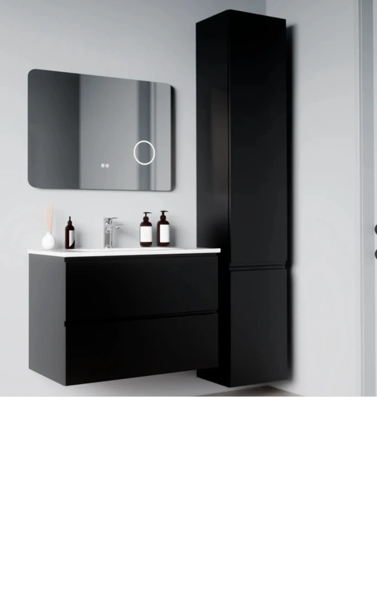 kielle Oudee - Hoge hangende kast, 157x30x32 cm, mat zwart 50202014