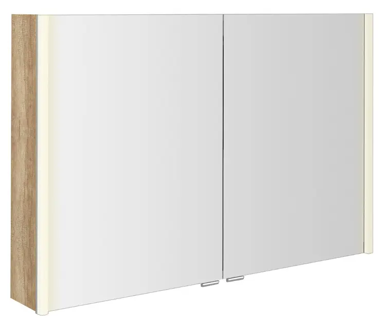 Levně Sapho Alix - Zrcadlová skříňka s LED osvětlením 106x70x18 cm, 2x dvířka, dub alabama AX106-0022