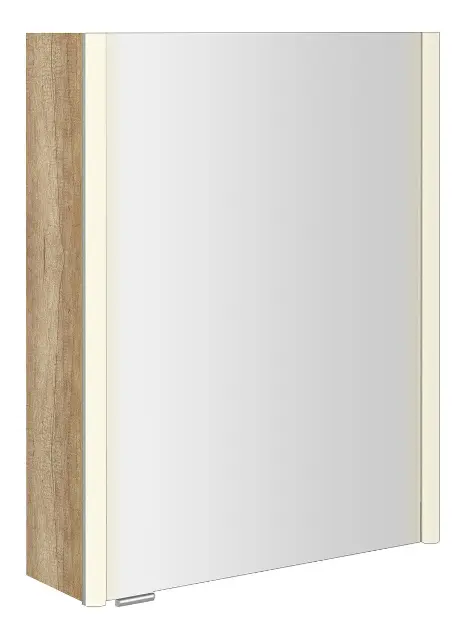 Sapho Alix - Vitrina s ogledalom i LED rasvjetom 56x70x18 cm, 2x vrata, P/L, Alabama hrast AX156-0022