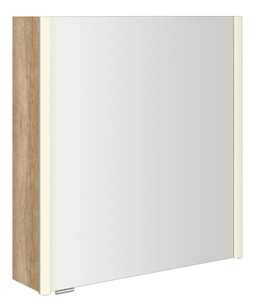 Sapho Alix - Vitrina s ogledalom i LED rasvjetom 66x70x18 cm, 2x vrata, P/L, Alabama hrast AX166-0022