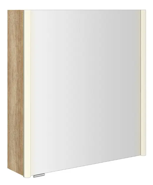 Levně Sapho Alix - Zrcadlová skříňka s LED osvětlením 66x70x18 cm, 2x dvířka, P/L, dub alabama AX166-0022