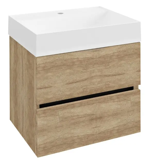 Levně Sapho Odetta - Umyvadlová skříňka 57x50x44 cm, 2x zásuvka, dub alabama DT060-2222