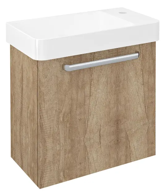 Sapho Latus - Ormarić za umivaonik 50x51x28 cm, 1 vrata L/D, Alabama hrast LT080-2222