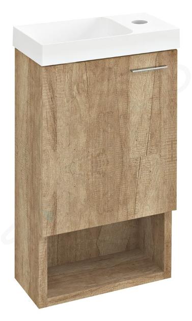 Sapho Latus - Mueble de lavabo 30x53x17 cm, 1 puerta I/D, roble alabama LT711-2222