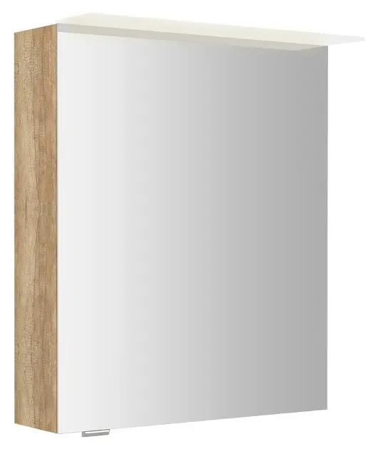 Sapho Linex - Ormar s ogledalom i LED rasvjetom 60x70x15 cm, P/L, Alabama hrast LX060-0022