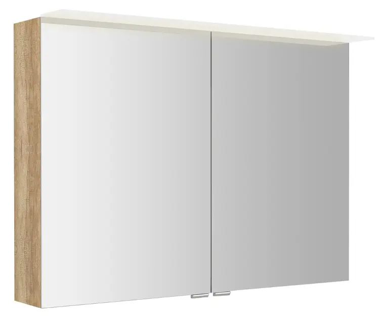 Levně Sapho Linex - Zrcadlová skříňka s LED osvětlením 100x70x15 cm, 2x dvířka, dub alabama LX100-0022